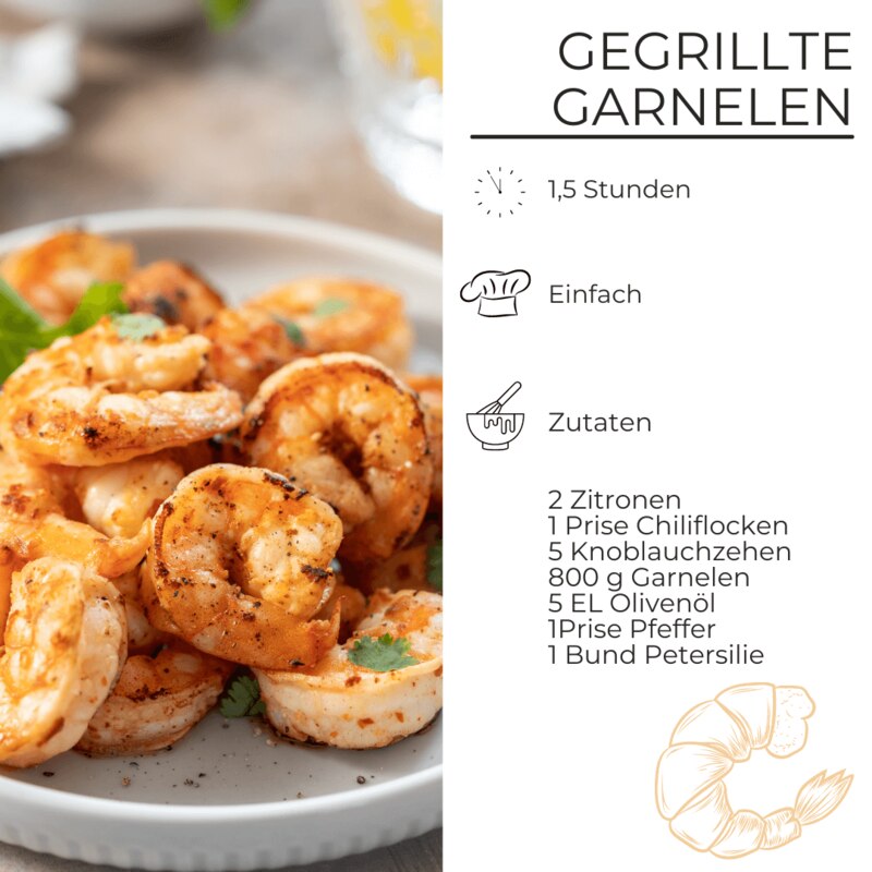 Zutaten für Grill-Garnelen