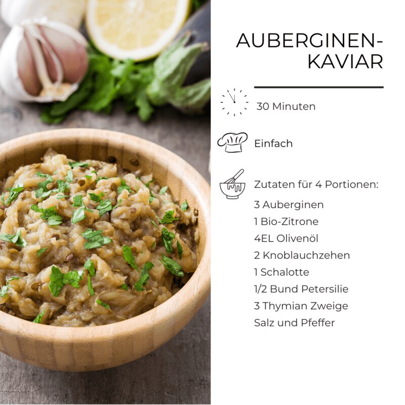 Zutatenliste Auberginen-Kaviar