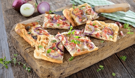 Rezept für schnellen Flammkuchen vom Kontaktgrill