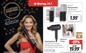 Rita Ora zurück bei Lidl - Haarglätter, Warmluftbürste & Co. jetzt reduziert