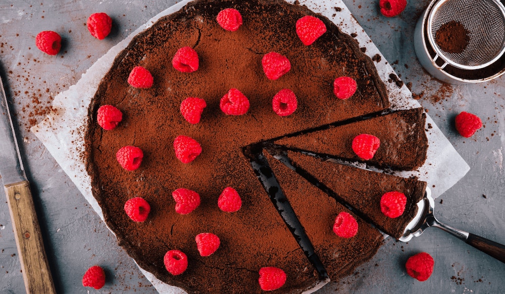 Französische Schokotarte mit frischen Himbeeren: Das Rezept