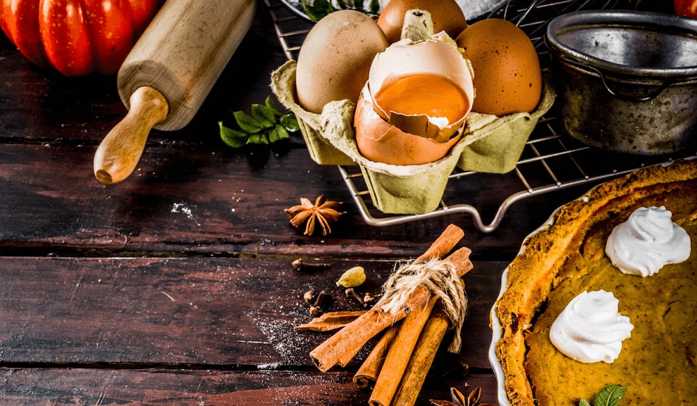 Backen im Herbst mit Zimt,Eiern und Kürbis