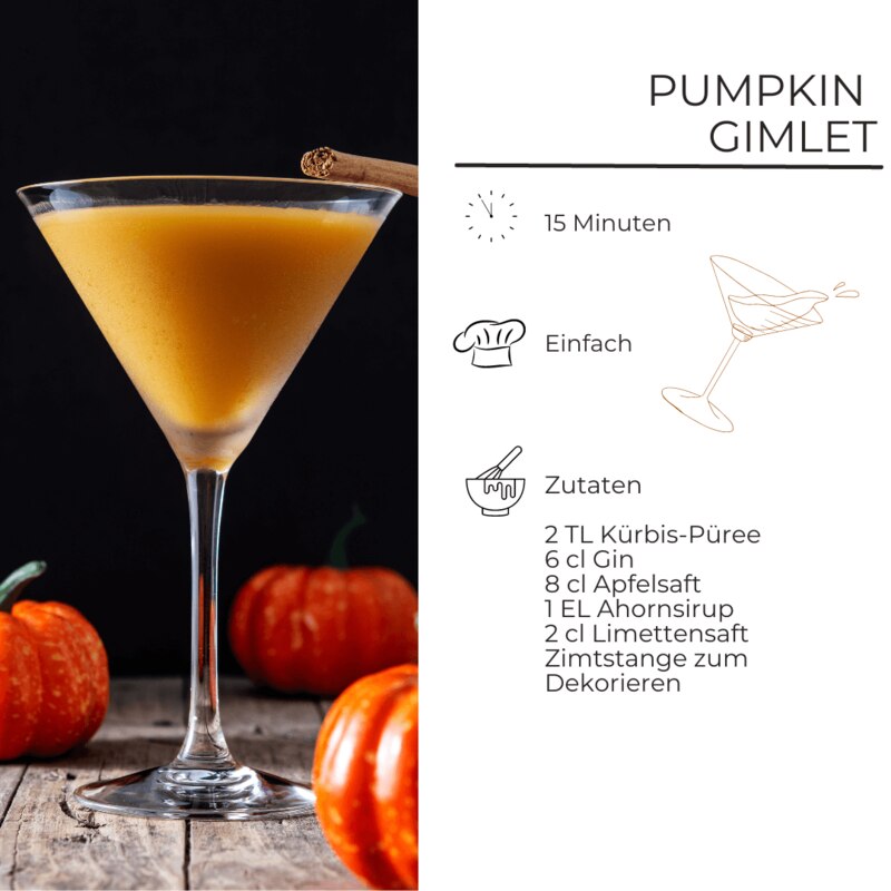 Zutaten für Pumpkin Gimlet Cocktail