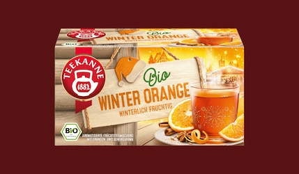 Eine Packung Teekanne Bio Winter Orange