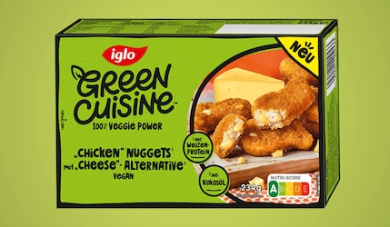 Vegane Chicken Cheese Nuggets von Iglo