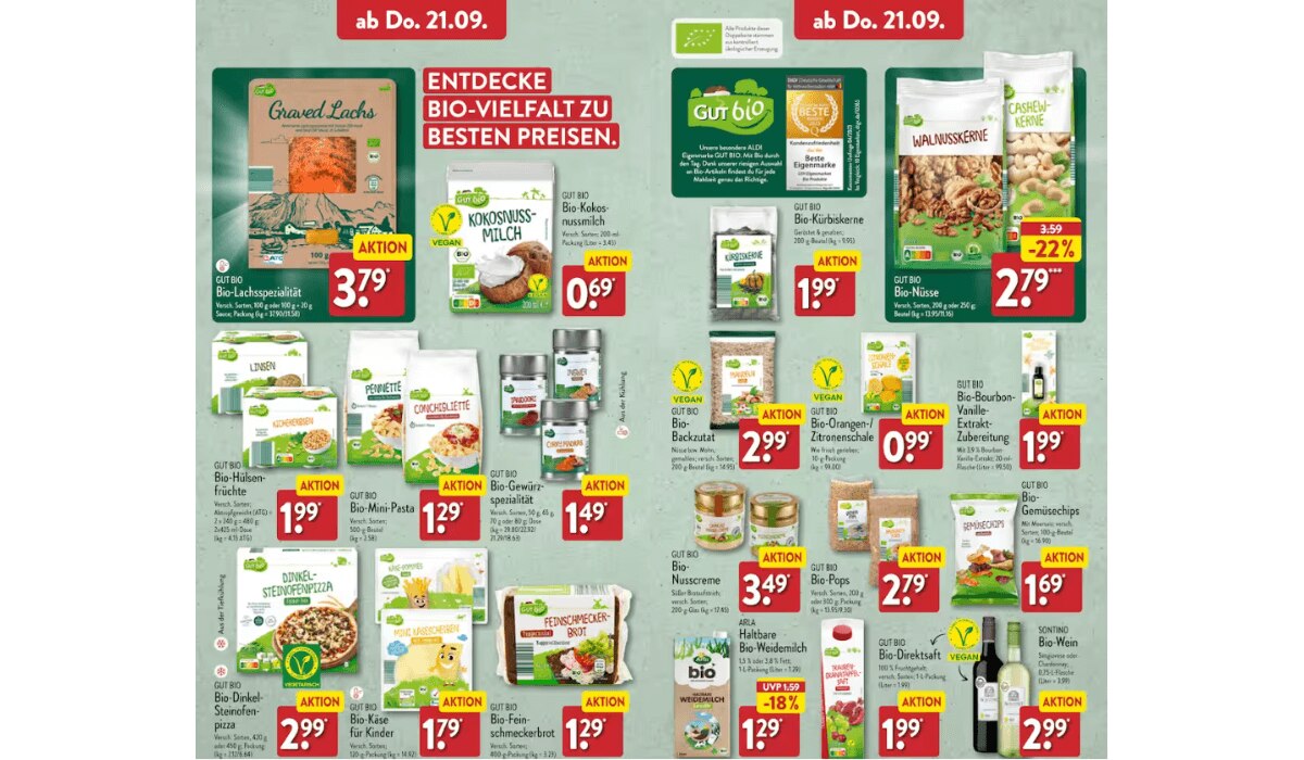 Bio-Vielfalt bei ALDI Nord Prospekt KW 38 /23