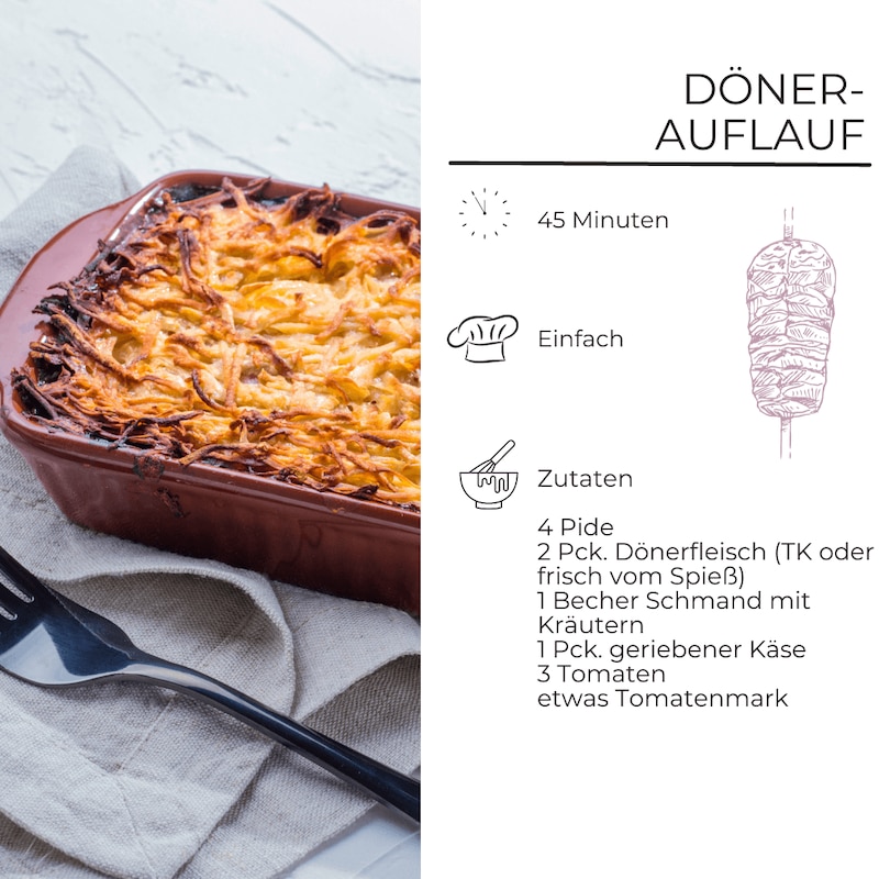 Zutaten für Döner-Auflauf