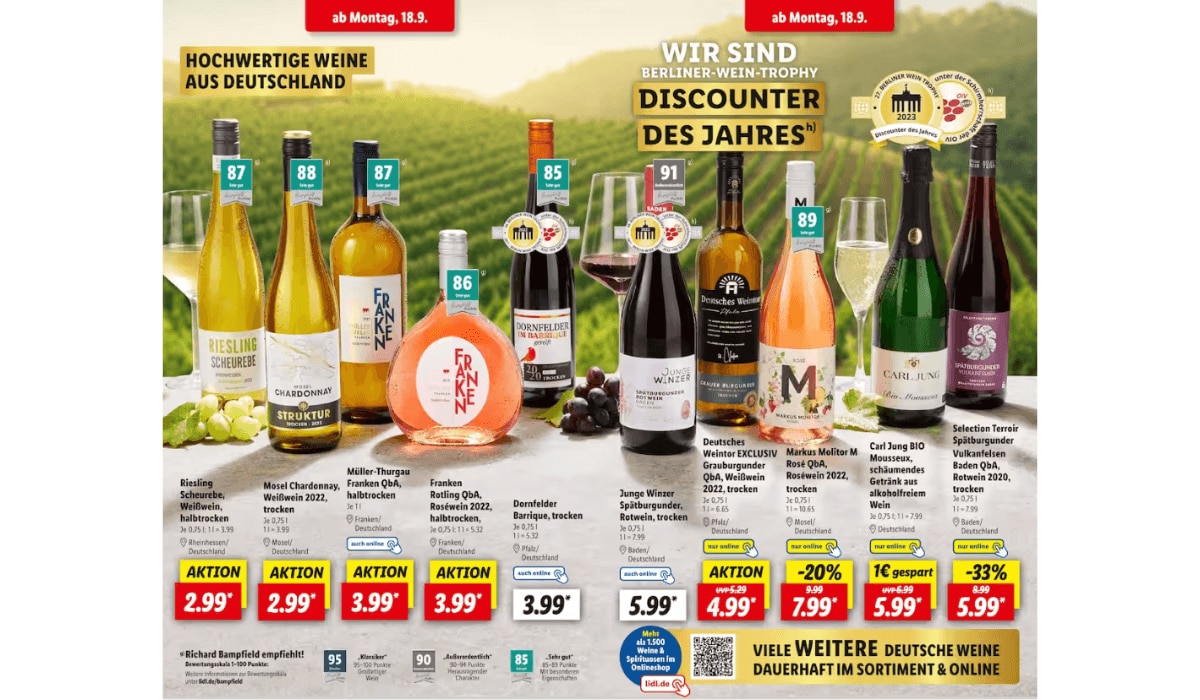 Hochwertige Weine bei Lidl im Angebot