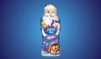 Bald erhältlich: Milka Schüttel-Weihnachtsmann
