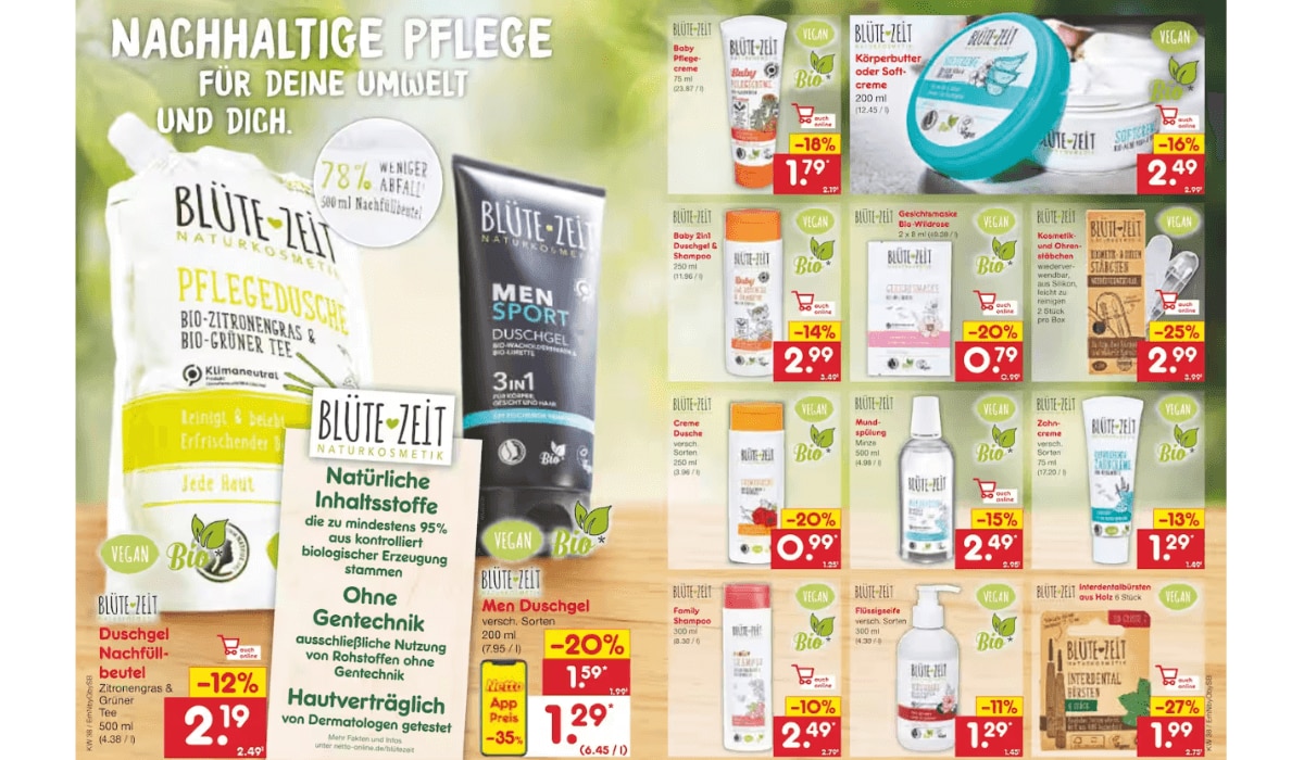 Nachhaltige Pflege bei Netto Marken-Discount