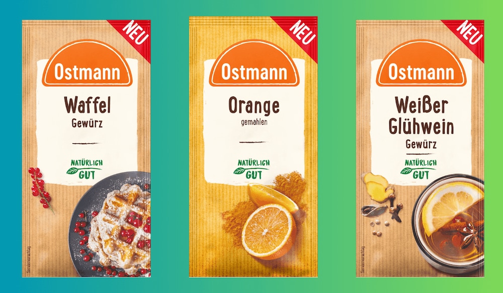 Ostmann Wintergewürze vor blau-grünem Hintergrund