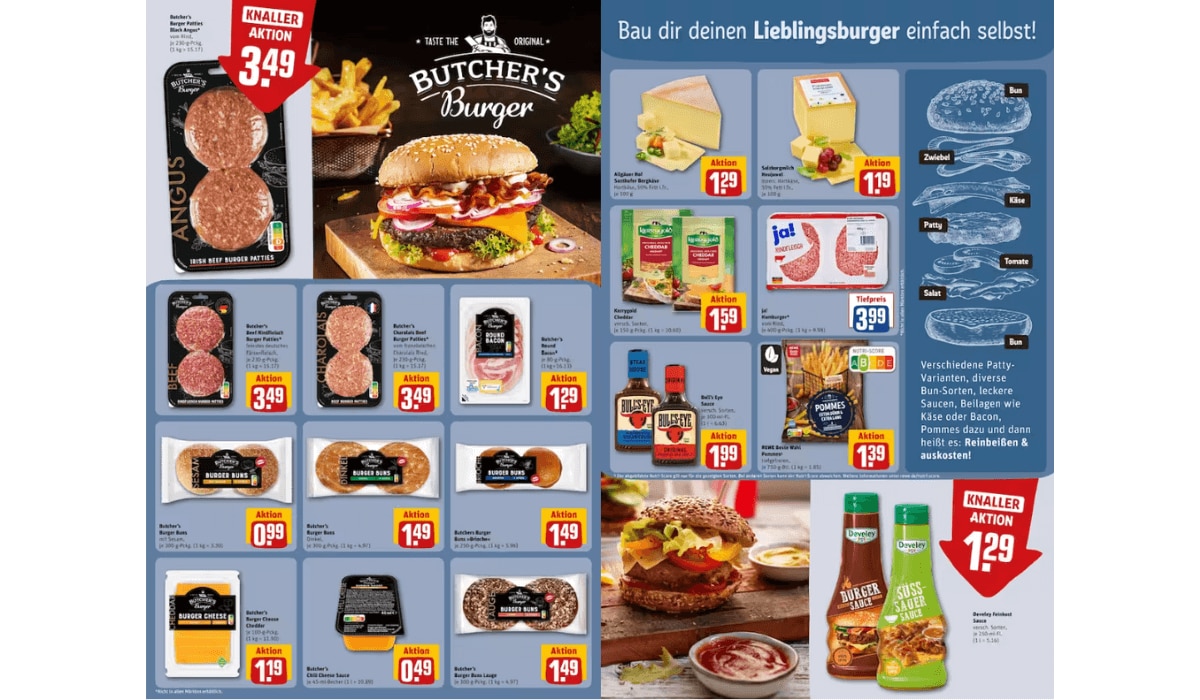 Burger selber machen mit REWE Prospekt KW 38 / 23