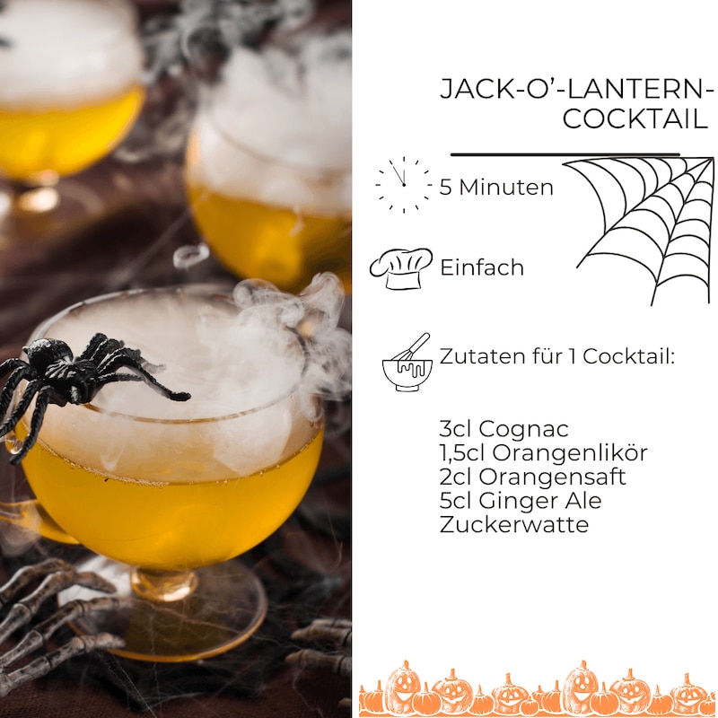 Zutatenliste für Jack-O'-Lantern Cocktail