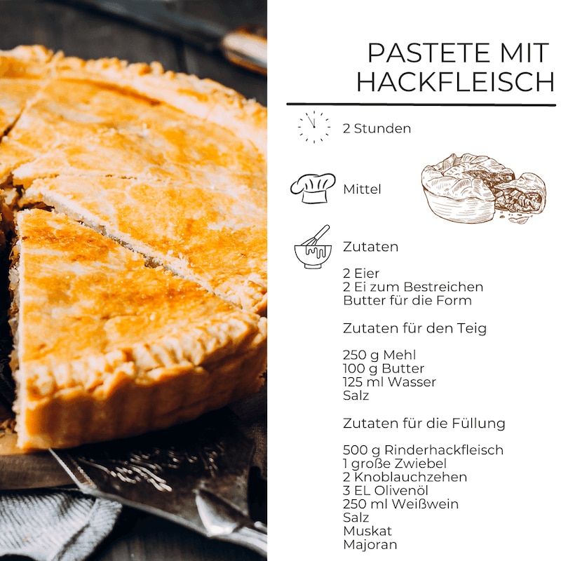 Hackfleischpastete und die Zutaten 