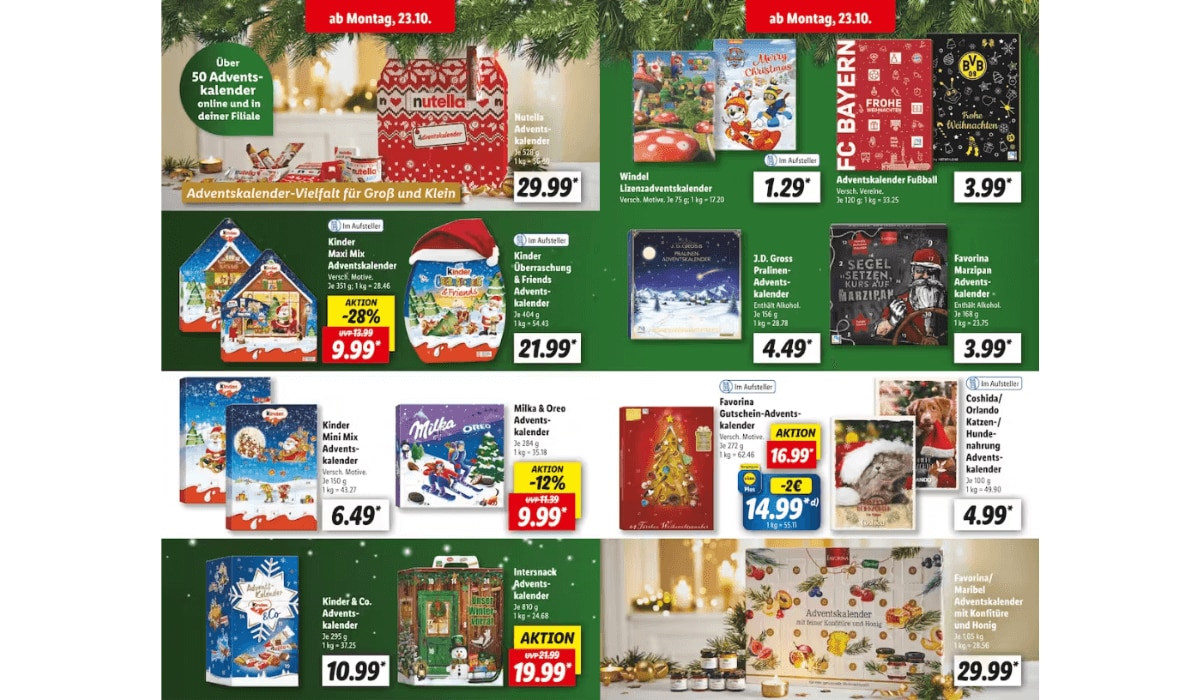 Lidl Adventskalenderangebote KW 43 / 23