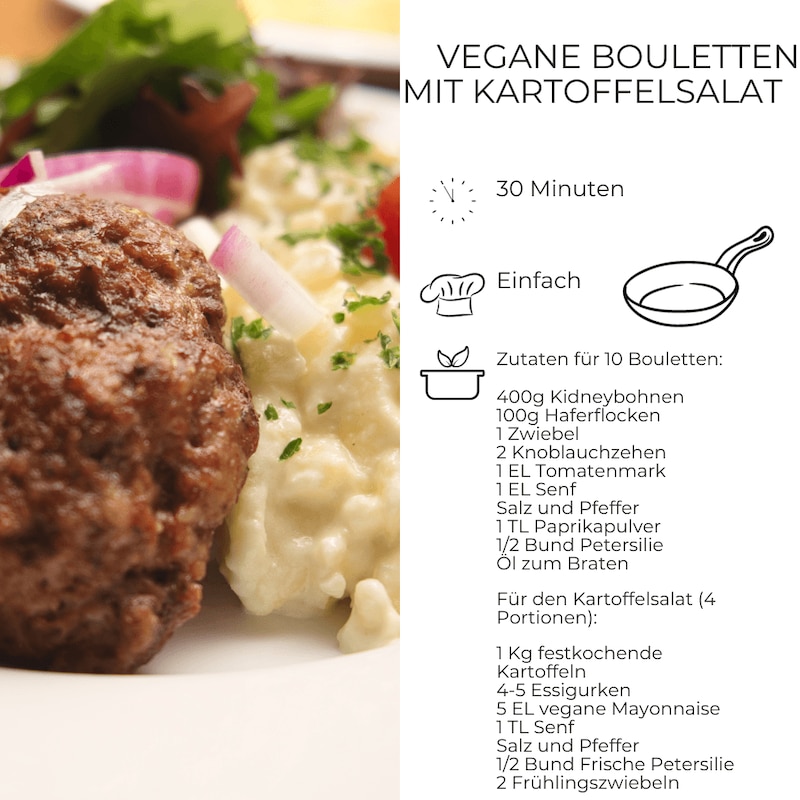 vegane Bouletten mit Kartoffelsalat