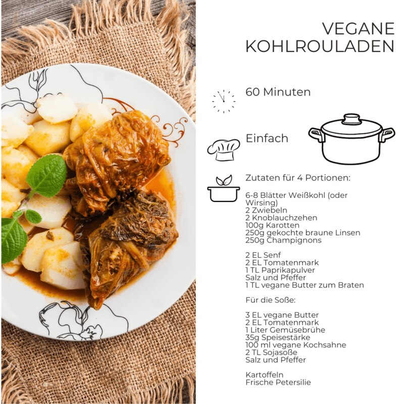 vegane Kohlrouladen