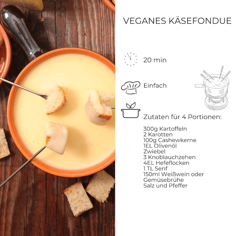 veganes Käsefondue Rezept
