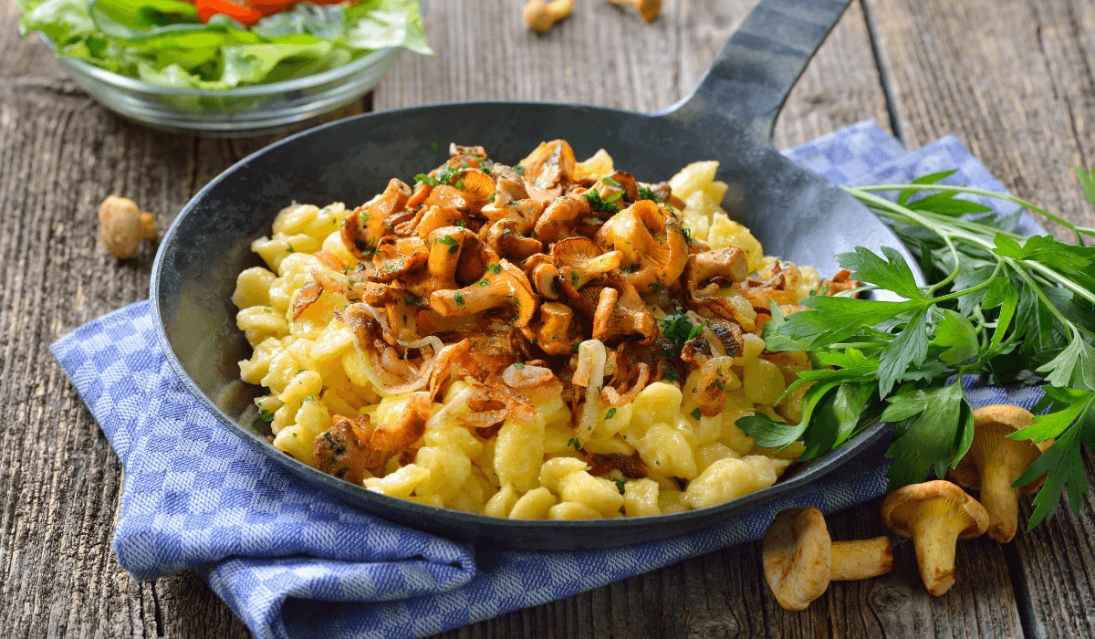 veganes Pilzgulasch mit Spätzle