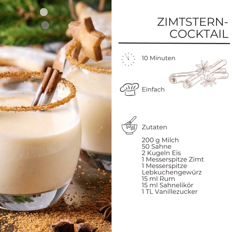 Zutaten für Zimtstern-Cocktail