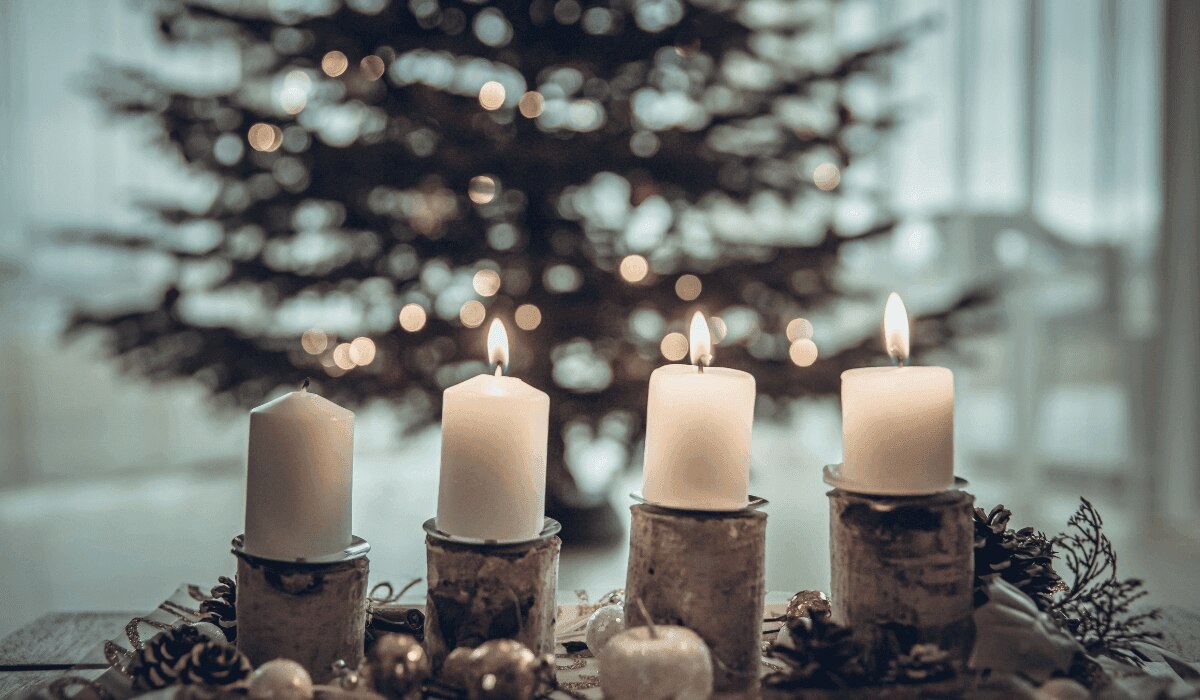 Adventskranz länglich Holz