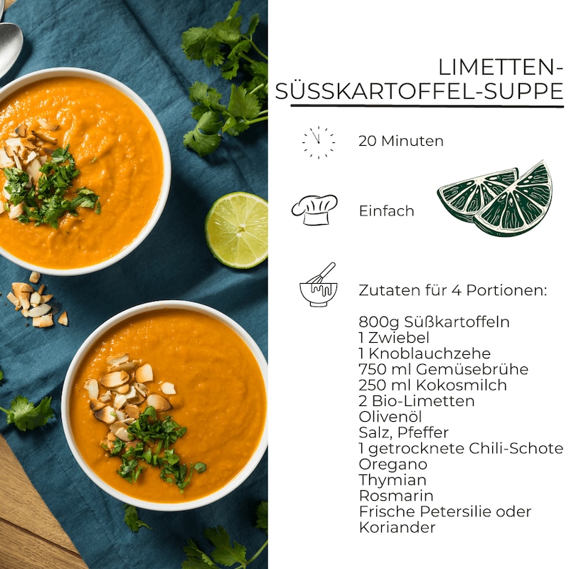 Limetten-Süßkartoffel-Suppe