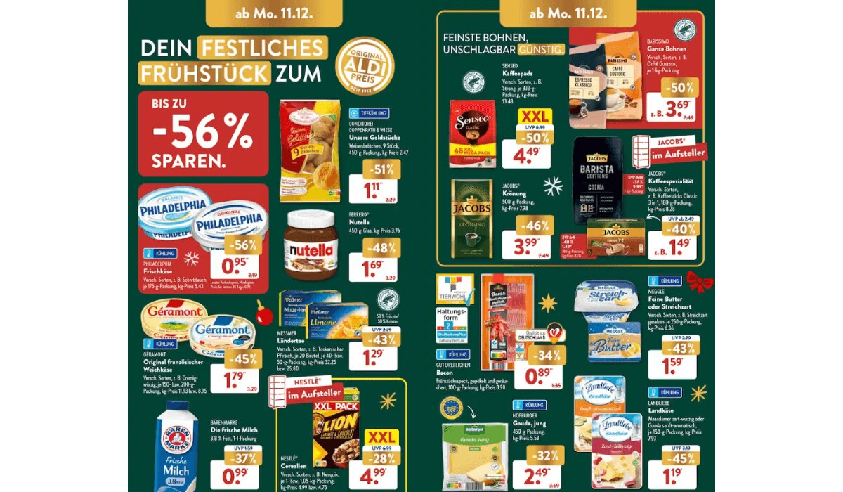 Festliche Frühstücksangebote bei ALDI Süd