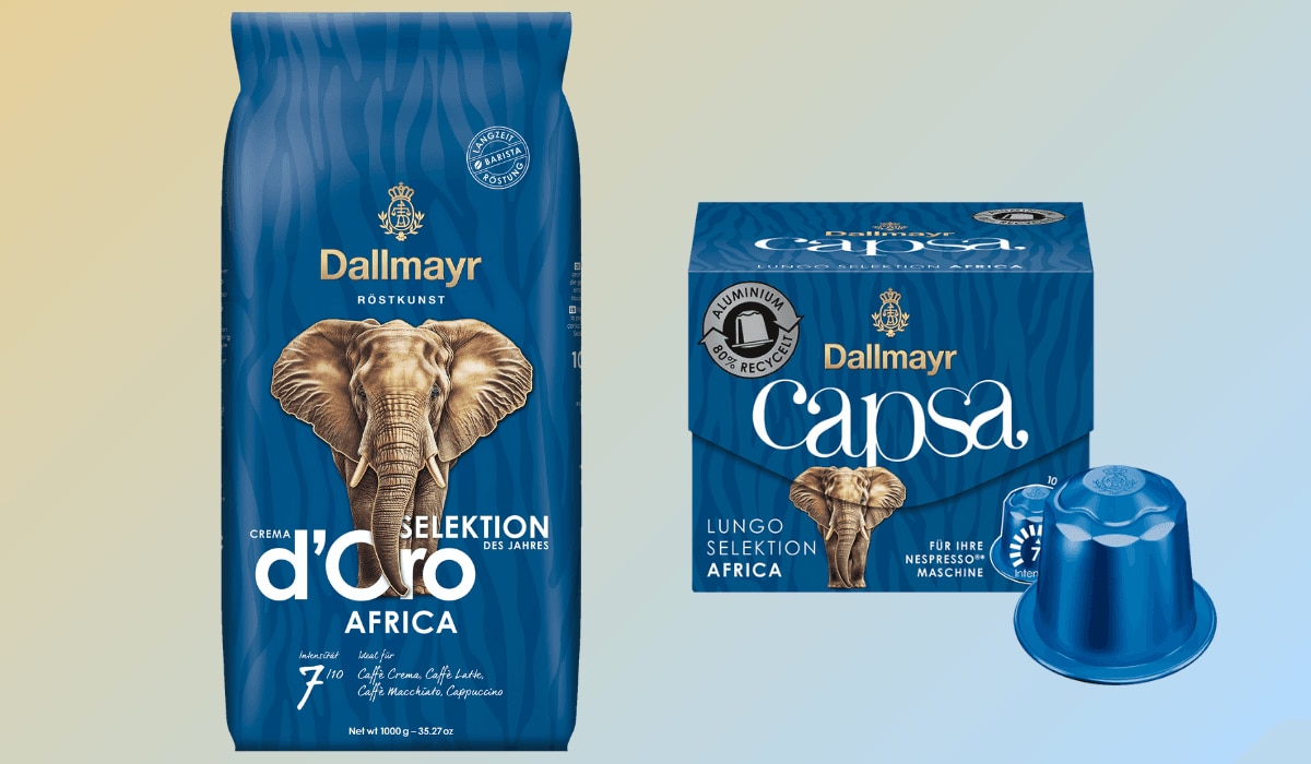 Dallmayr d'Oro Selection Africa 2024 Packung und Kapseln