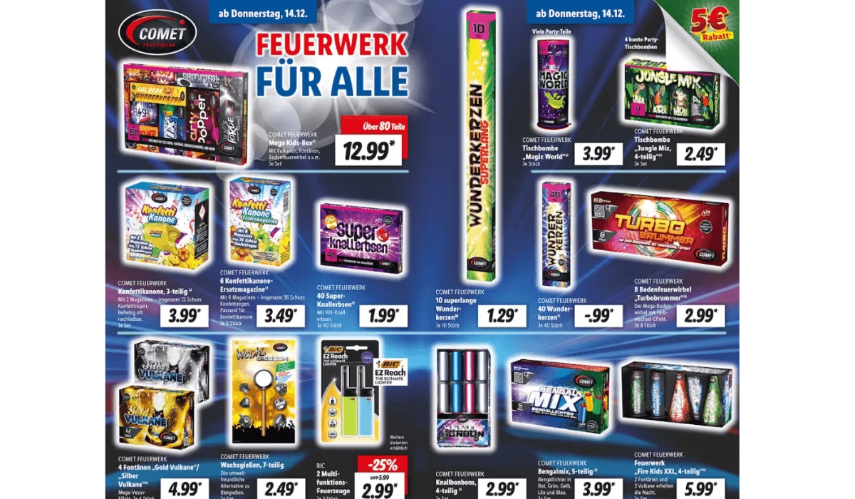 Feuerwerk bei Lidl im Angebot