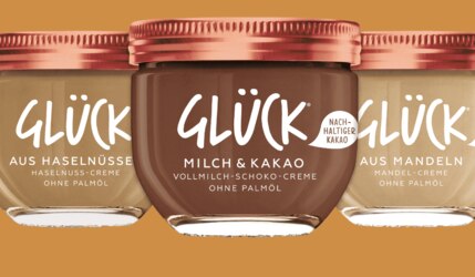 Neu von Glück: Schoko- und Nusscremes in 3 Sorten