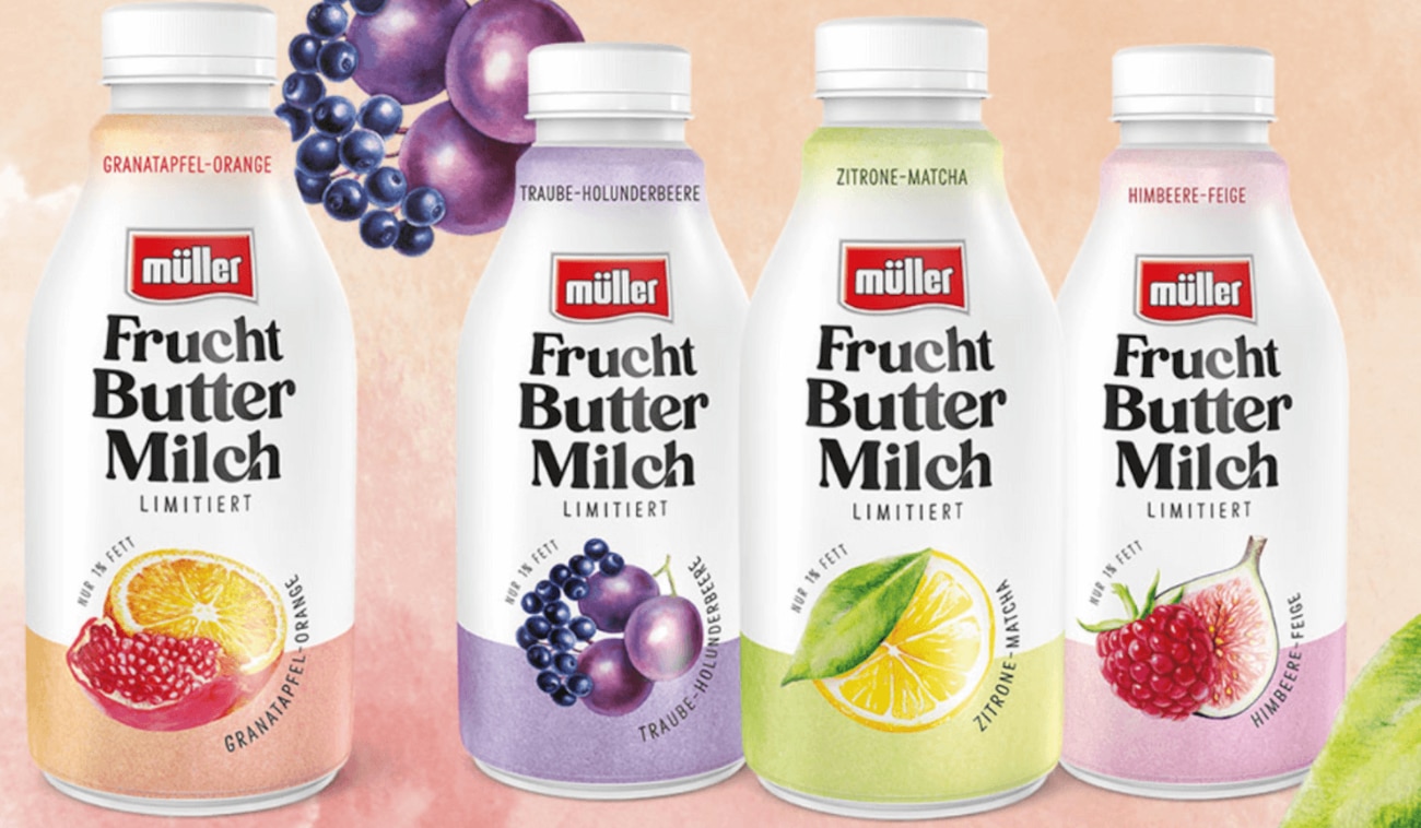Müller Frucht Buttermilch: Kreativer Mix zurück als Limited Edition!