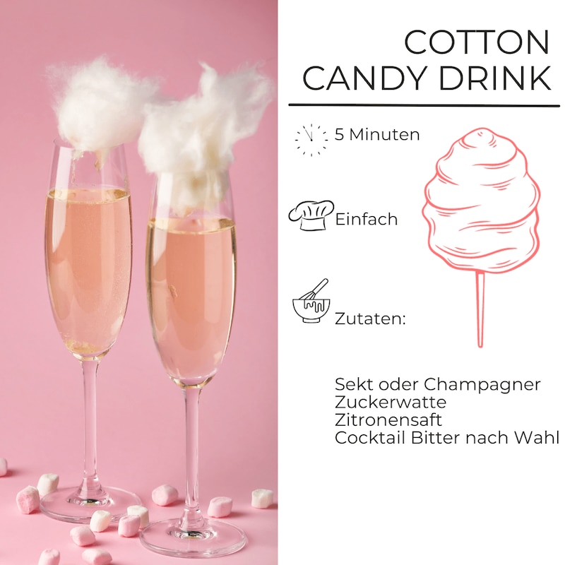 Zutatenliste Cotton Candy Drink