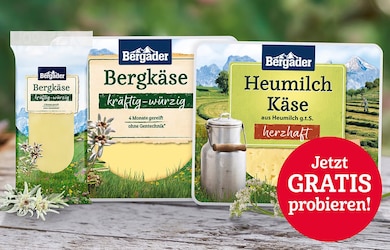 Bergader Käse gratis testen - Jetzt Cashback sichern!