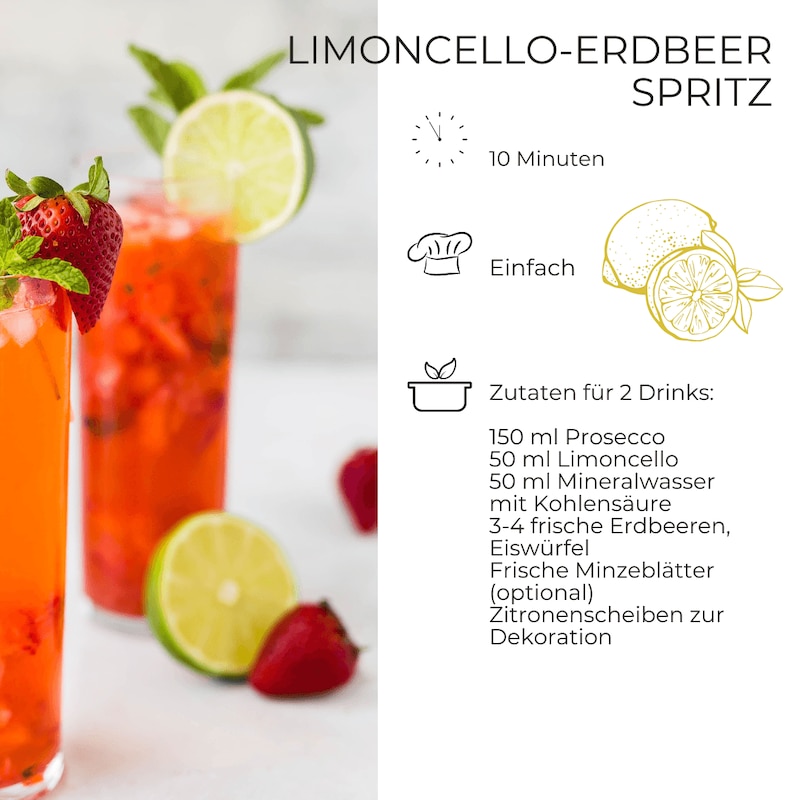 Limoncello-Erdbeer-Spritz
