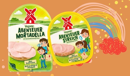 Rügenwalder vegane Abenteuer Mortadella & Abenteuer Streich für Kids