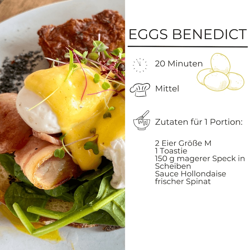Eggs Benedict mit Speck und Sauce Hollondaise