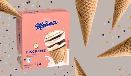 Manner Eiscreme in der Waffel - Neu im Kühlregal!