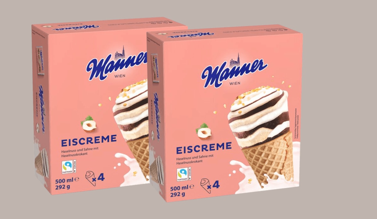 Manner Eis in der Waffel