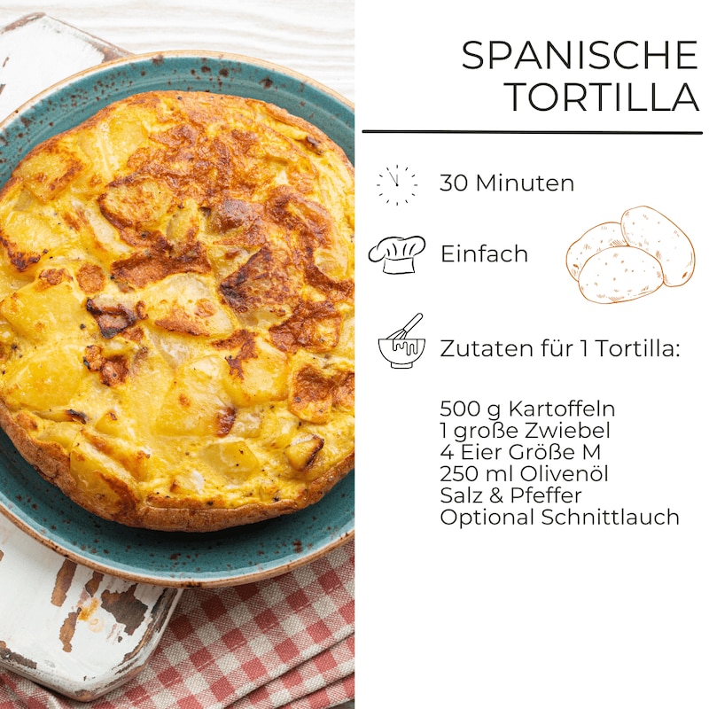 Spanische Tortilla mit Kartoffeln und Zwiebeln