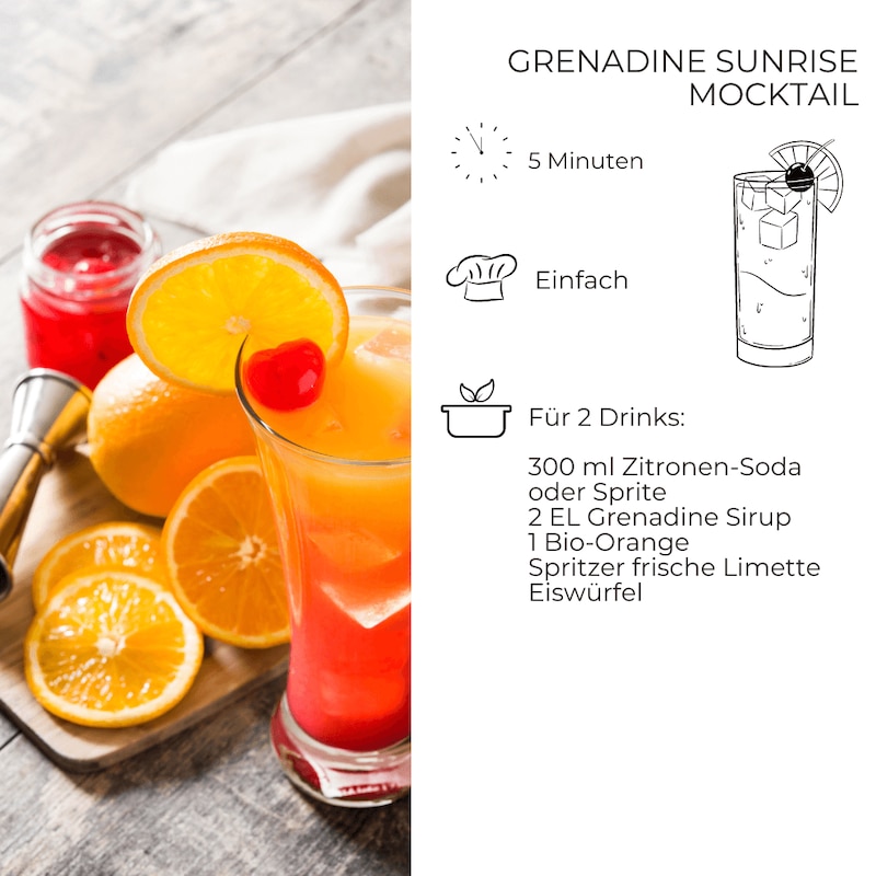 Grenadine Sunrise Mocktail