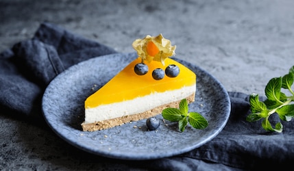 No Bake Mango-Cheesecake mit weißer Schokolade