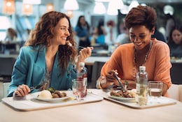 zwei Damen essen in einem IKEA Restaurant